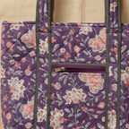 Vine Floral Handblock Print Tote Bag
