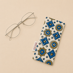 Beige Ajrakh Eyeglass/Spectacle Case