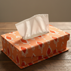 Peach Fabric Tissue Box