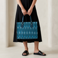 Teal Ikkat Tote Bag