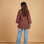 Maroon Ajrakh Print Short Kurti