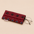 Maroon Ajrakh Eyeglass/Spectacle Case