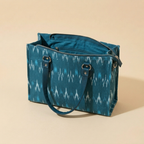 Teal Ikkat Tote Bag