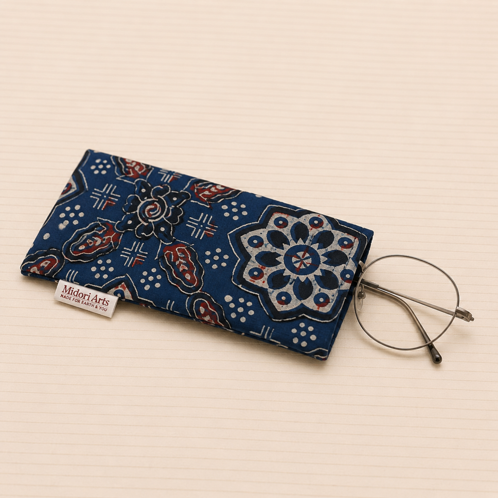 Indigo Ajrakh Eyeglass/Spectacle Case
