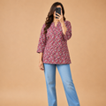Dusty Rose Pink Handblock Print Top
