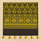 Stoles - Mustard Ajrakh Print Modal Silk Stole