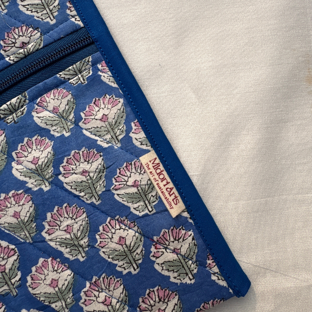 Blue Quilted Sling Bag