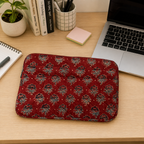 Maroon Ajrakh Quilted Laptop Sleeve