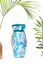 Blue Handcrafted Block Print Quilted Bottle Cover