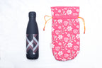 Pink Handcrafted block Print Quilted Bottle Cover