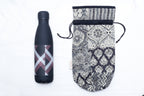 Black & White Handcrafted Block Print Quilted Bottle Cover