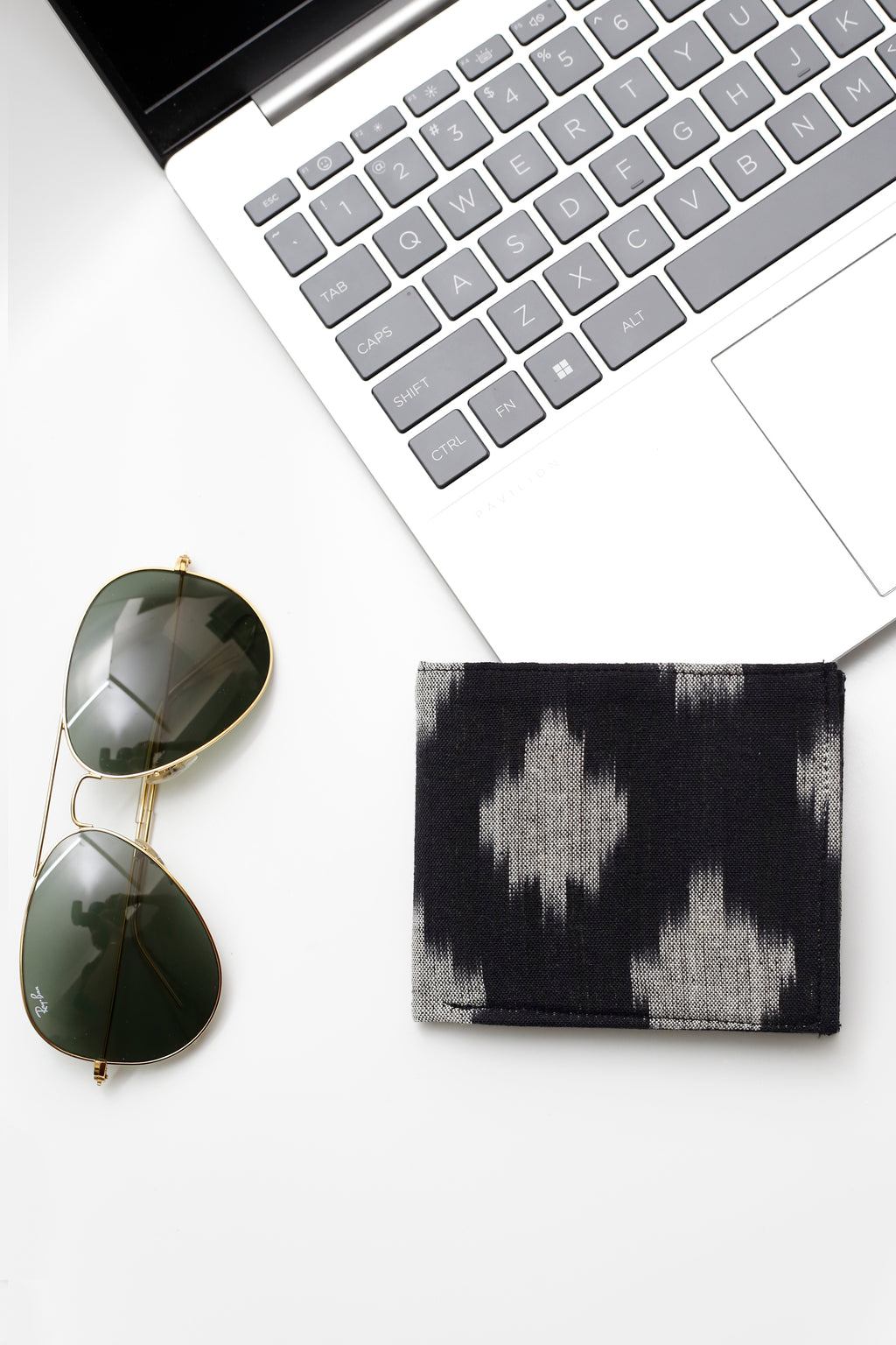 Black Handcrafted Woven Ikkat Print Men Wallet