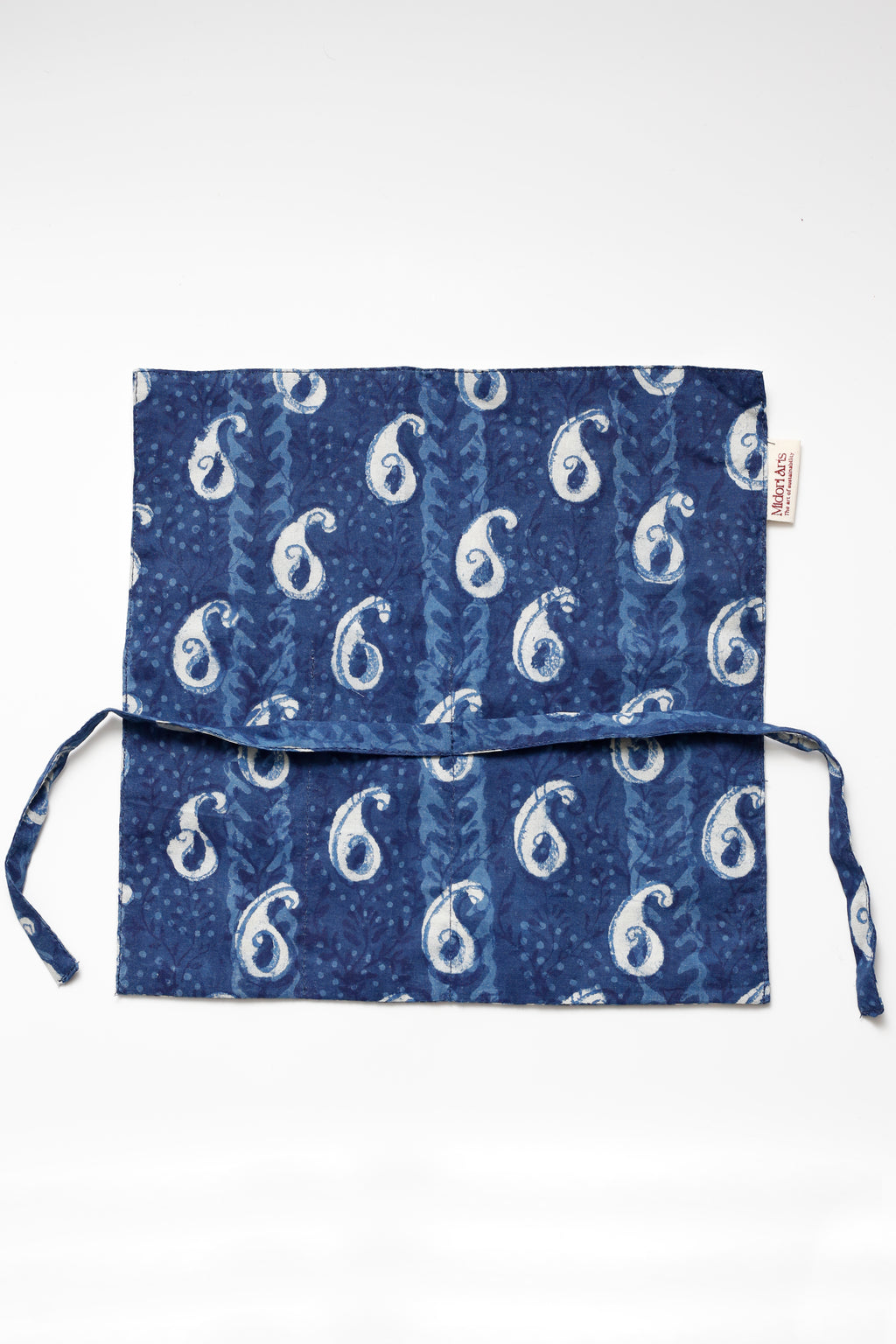 Indigo Handblock Print Handcrafted Cutlery Roll Up