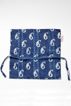 Indigo Handblock Print Handcrafted Cutlery Roll Up