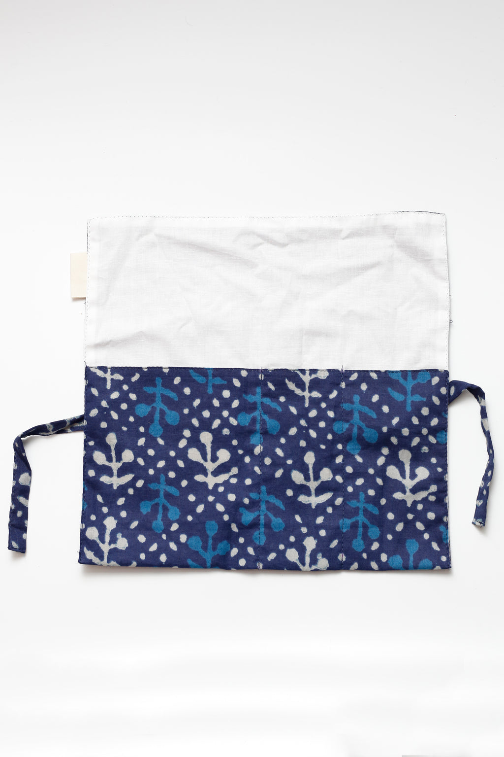 Indigo Handblock Print Handcrafted Cutlery Roll Up