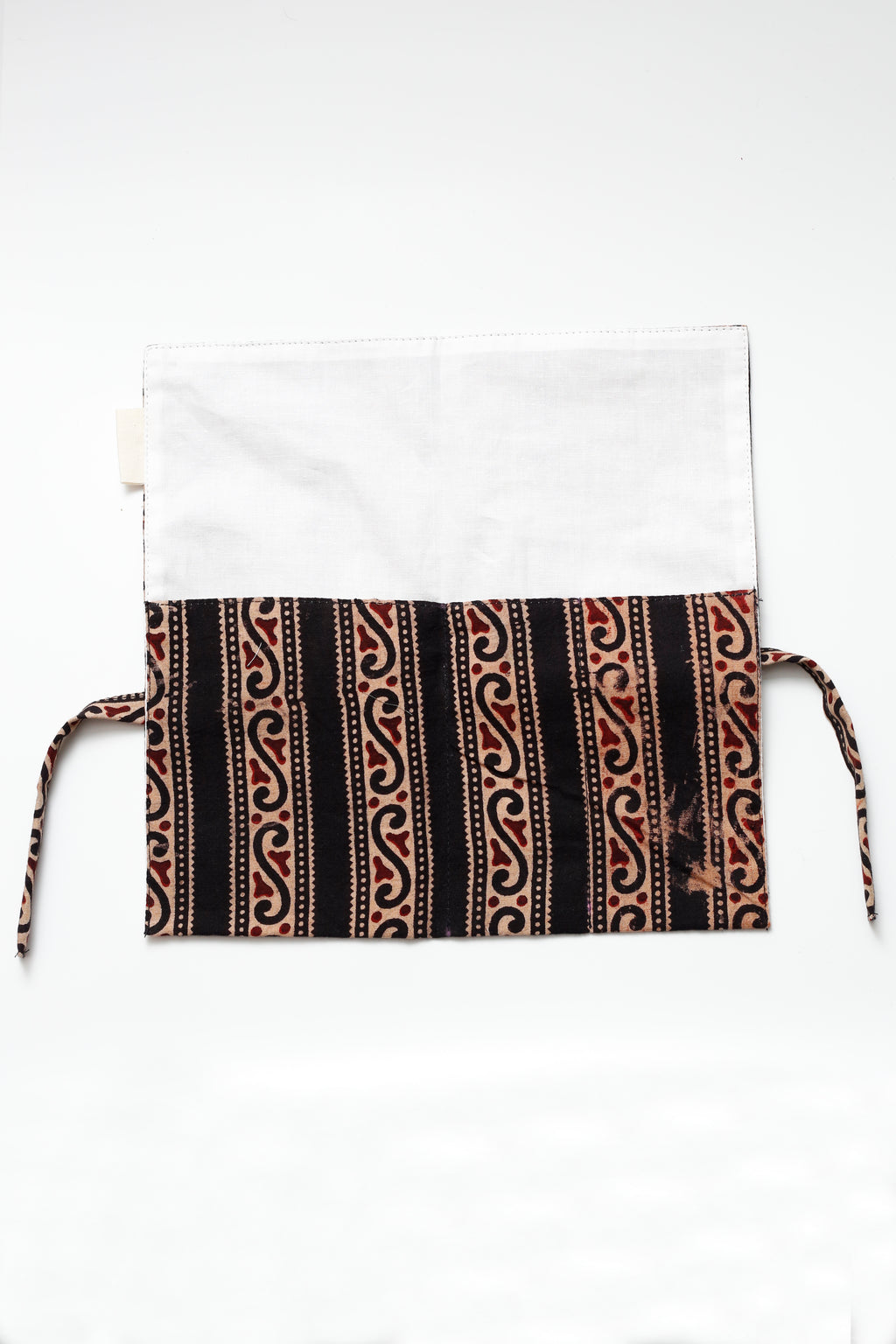 Black Ajrakh Print Handcrafted Cutlery Roll Up