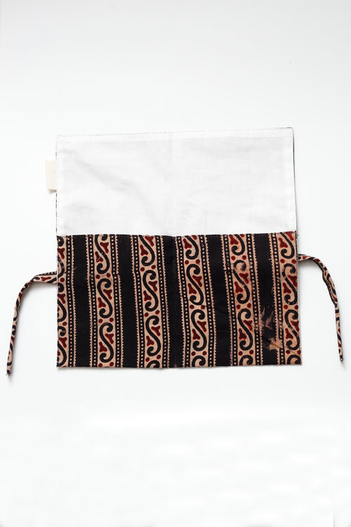 Black Ajrakh Print Handcrafted Cutlery Roll Up