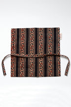 Black Ajrakh Print Handcrafted Cutlery Roll Up
