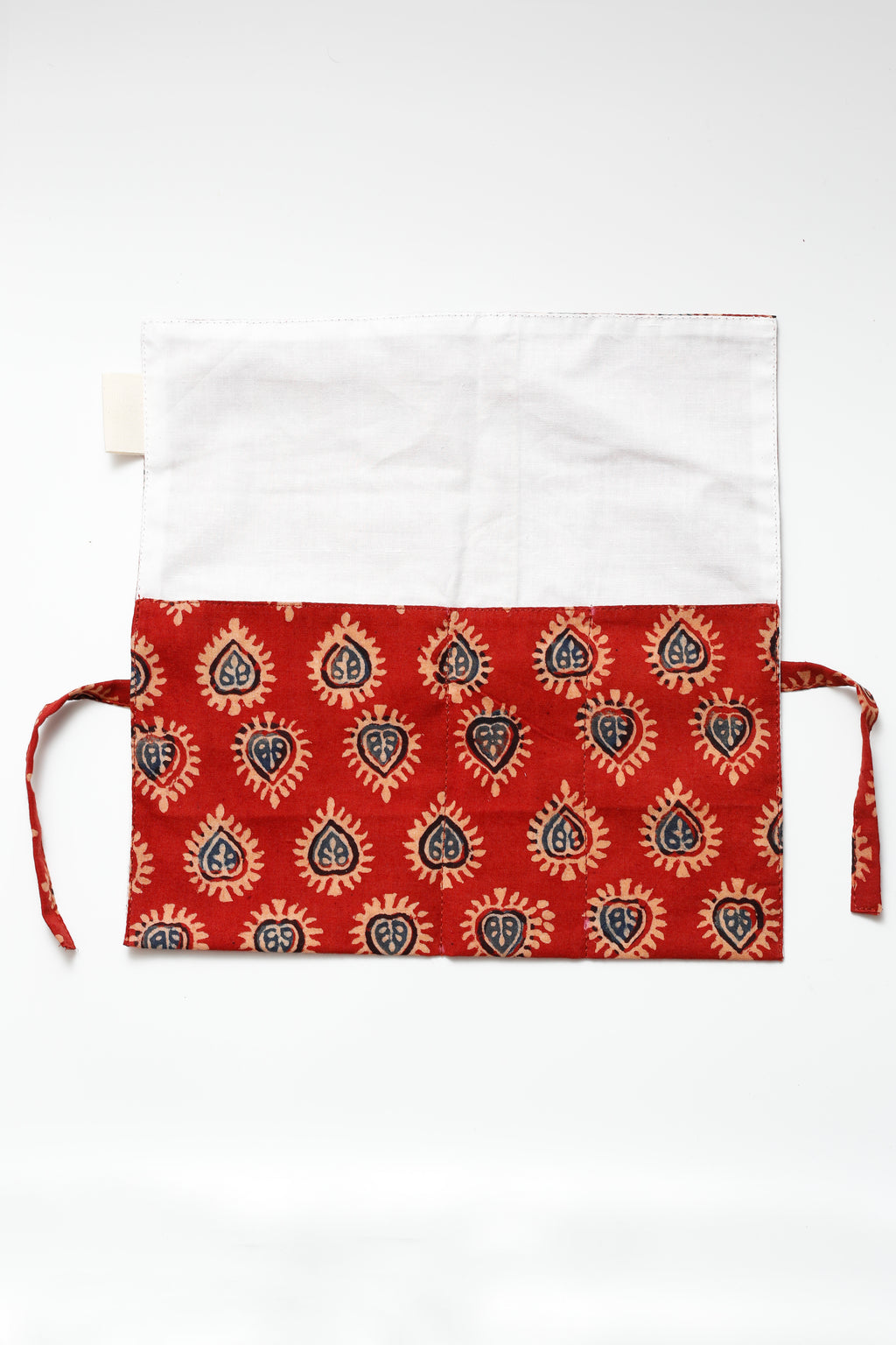 Red Ajrakh Print Handcrafted Cutlery Roll Up