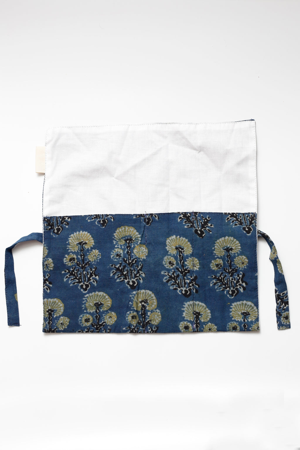 Indigo Ajrakh Print Handcrafted Cutlery Roll Up