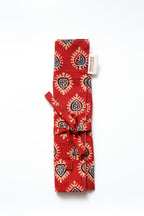 Red Ajrakh Print Handcrafted Cutlery Roll Up