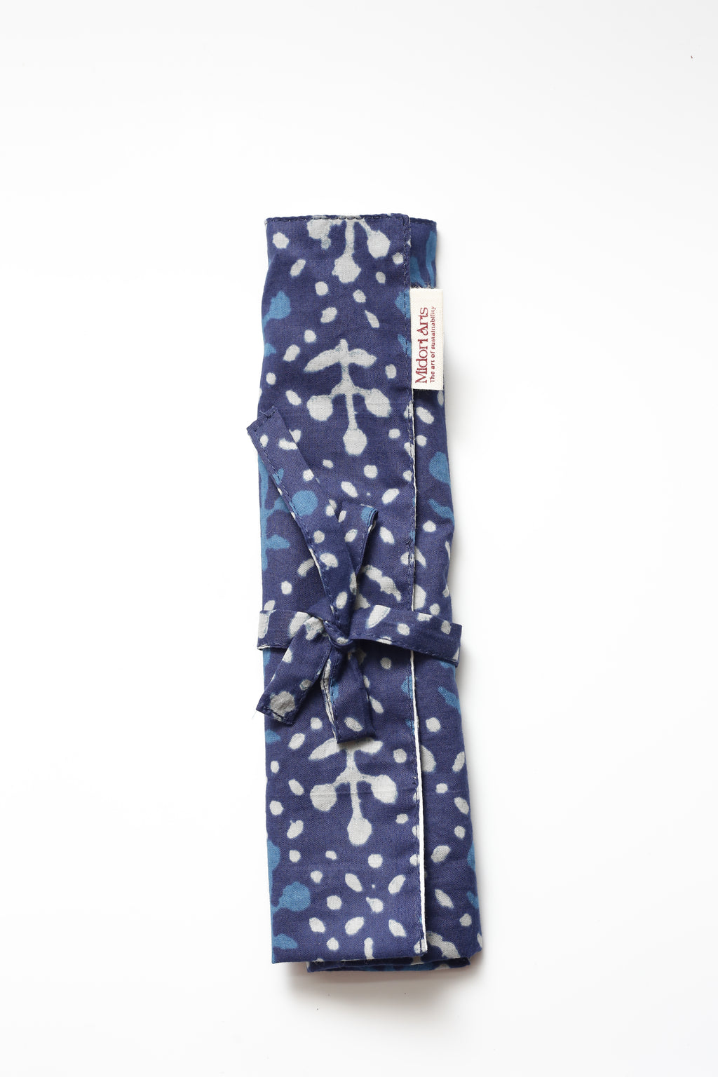 Indigo Handblock Print Handcrafted Cutlery Roll Up