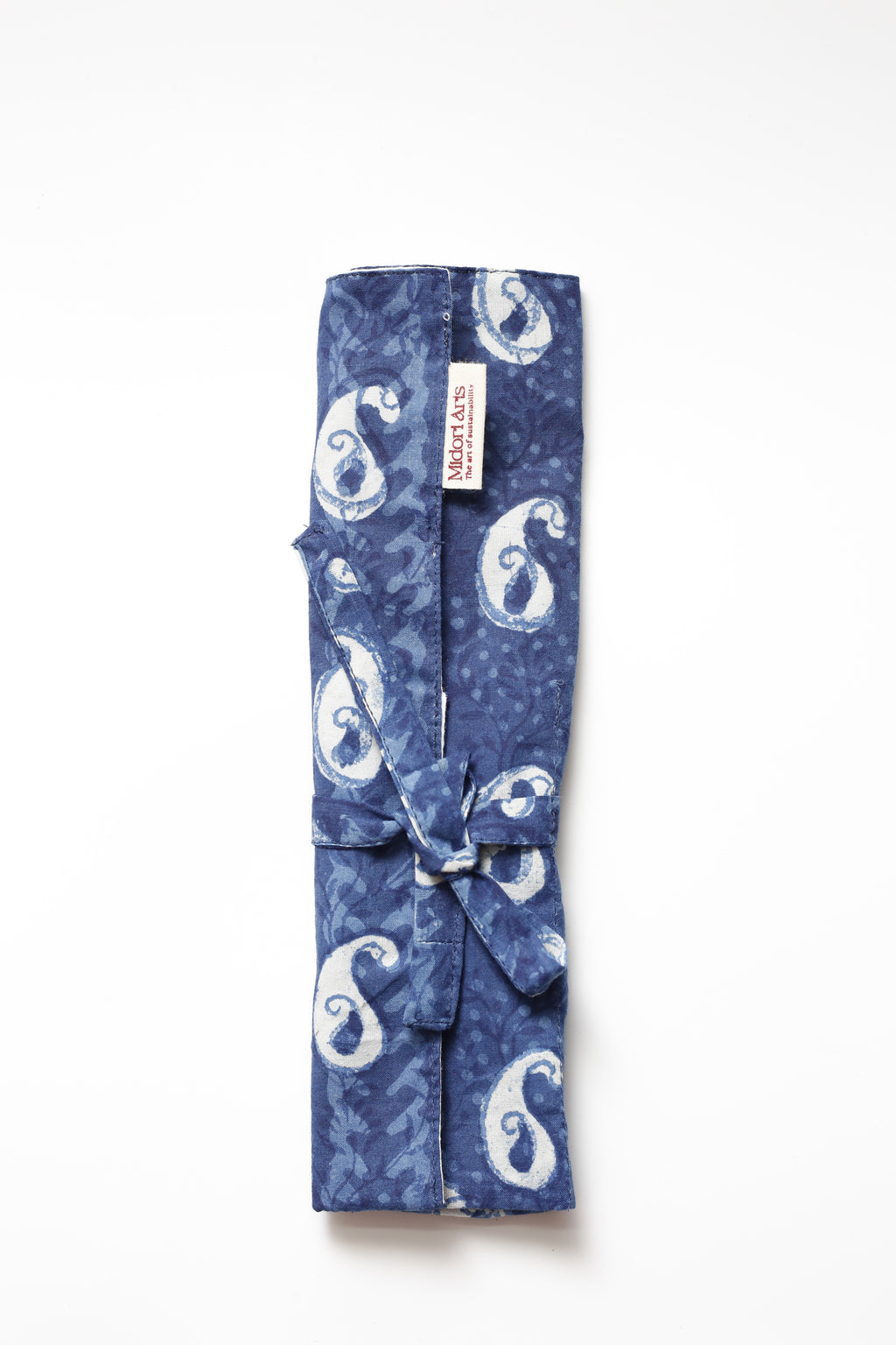 Indigo Handblock Print Handcrafted Cutlery Roll Up