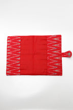 Red Ikkat Elegance Handcrafted Fabric Quilted Book / Diary Sleeve