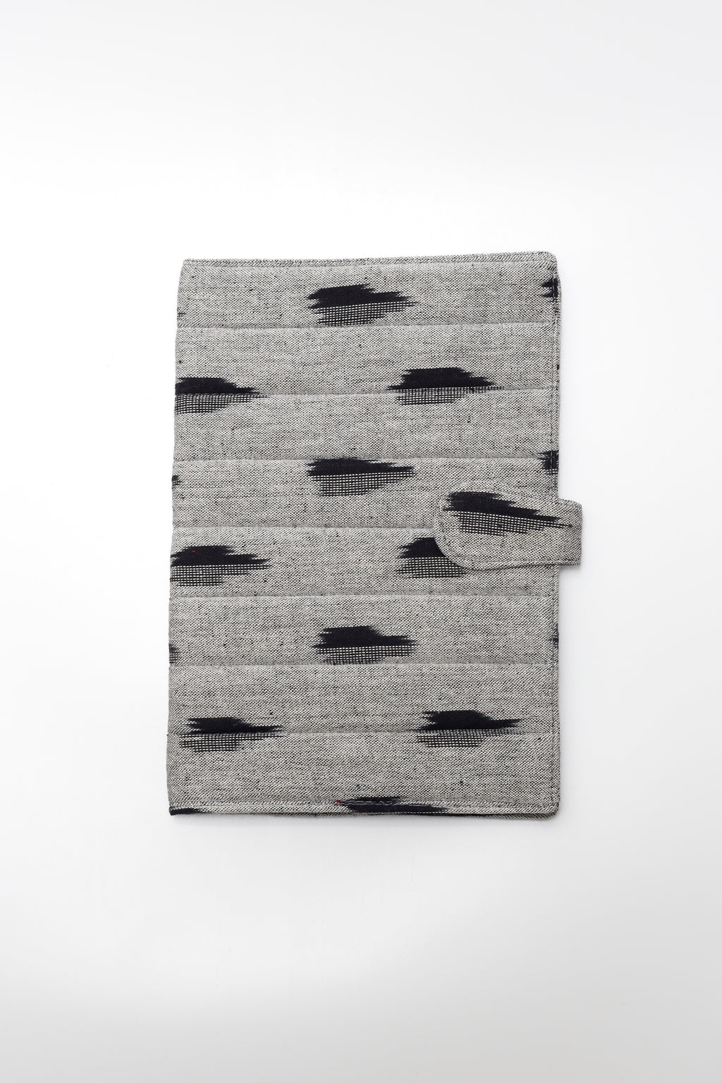 Grey Ikkat Elegance Handcrafted Quilted Fabric Book/Diary Sleeve