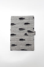 Grey Ikkat Elegance Handcrafted Quilted Fabric Book/Diary Sleeve