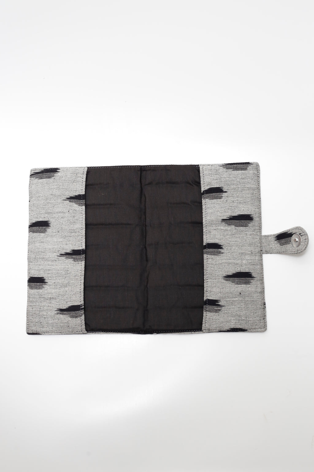 Grey Ikkat Elegance Handcrafted Quilted Fabric Book/Diary Sleeve