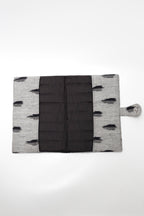 Grey Ikkat Elegance Handcrafted Quilted Fabric Book/Diary Sleeve