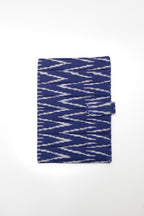Indigo Ikkat Elegance Handcrafted Quilted Fabric Book/Diary Sleeve