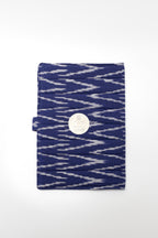 Indigo Ikkat Elegance Handcrafted Quilted Fabric Book/Diary Sleeve