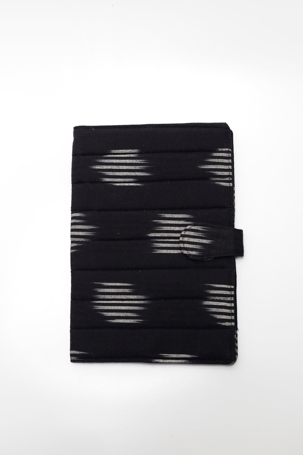 Black Ikkat Elegance Handcrafted Quilted Fabric Book/Diary Sleeve
