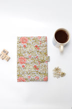 Green Floral Elegance Handcrafted Quilted Fabric Book/Diary Sleeve