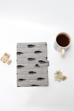 Grey Ikkat Elegance Handcrafted Quilted Fabric Book/Diary Sleeve