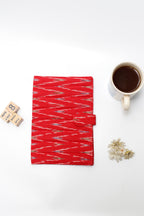 Red Ikkat Elegance Handcrafted Fabric Quilted Book / Diary Sleeve