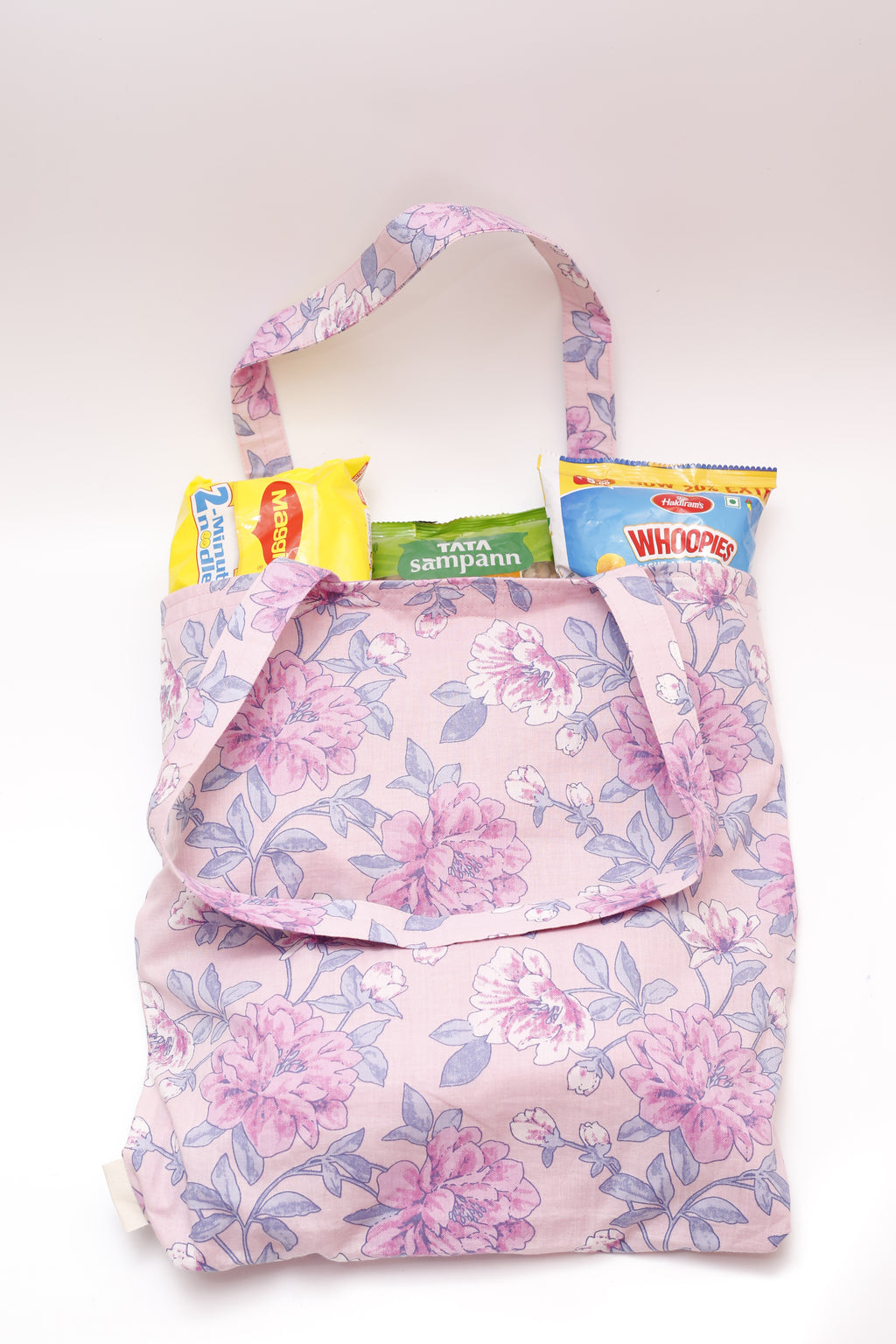 Floral Hand Block Print Grocery/Shopping Bag,Cotton Tote Bags