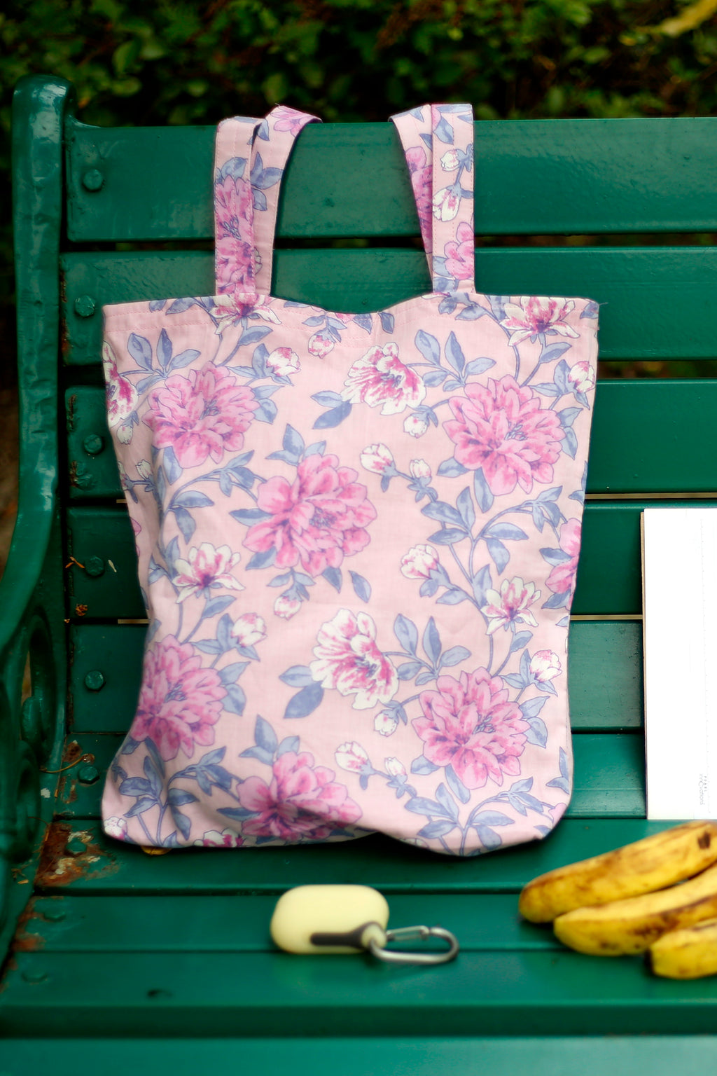 Floral Hand Block Print Grocery/Shopping Bag,Cotton Tote Bags
