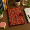Handcrafted File Folder -  Red Handblock Print