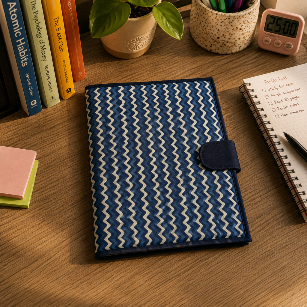 Handcrafted File Folder - Indigo Handblock Print