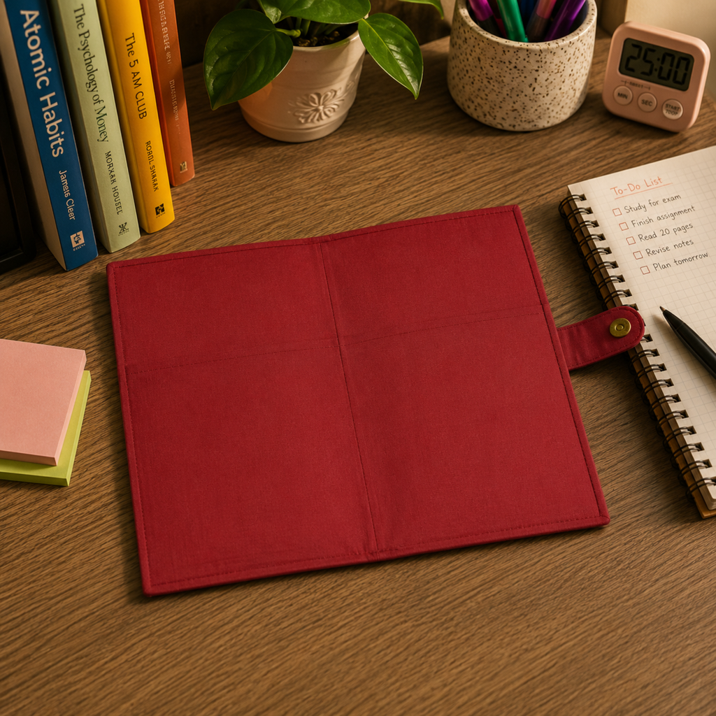 Handcrafted File Folder - Maroon Handblock Print