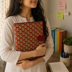 Handcrafted File Folder - Maroon Handblock Print