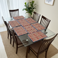 Red Kalamkari Quilted Table Mats With Runner Set