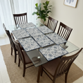 Grey Floral - Quilted Table Mats With Runner Set