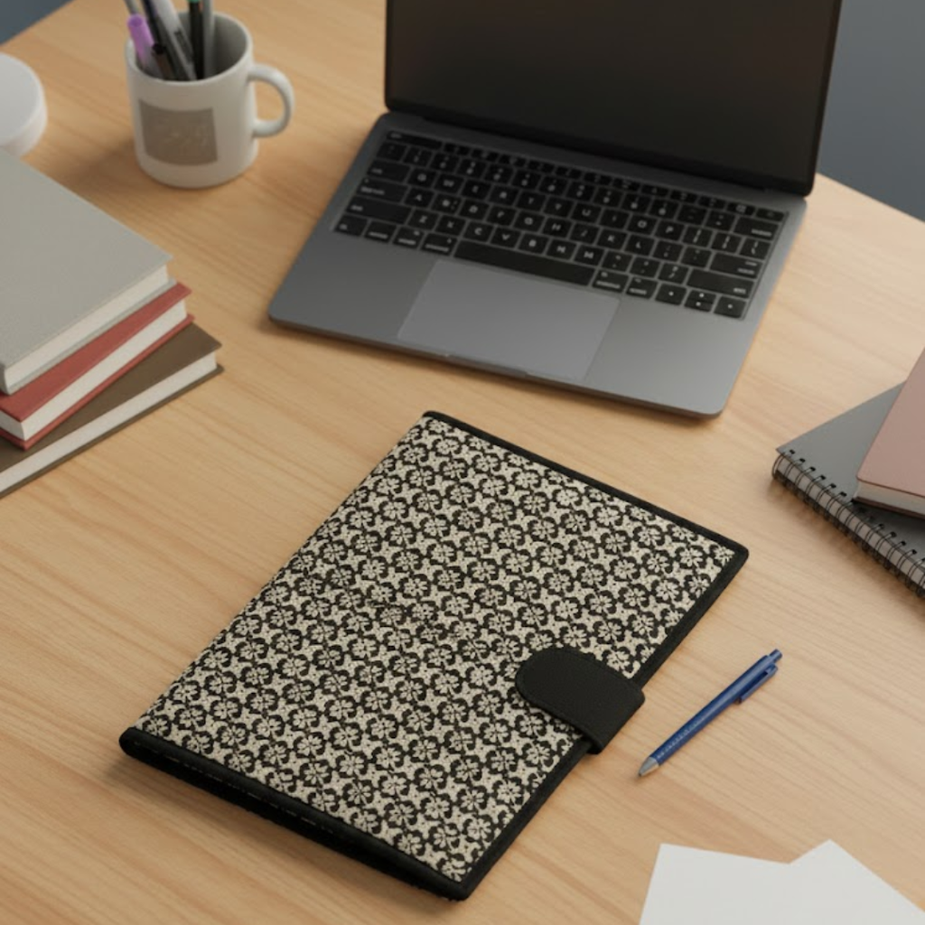 Black Block Print File Folder