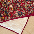 Maroon Kalamkari Quilted Table Mats With Runner Set