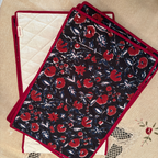 Black - Quilted Table Mats With Runner Set