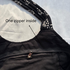 Black Boat Curve Handcrafted Quilted Tote